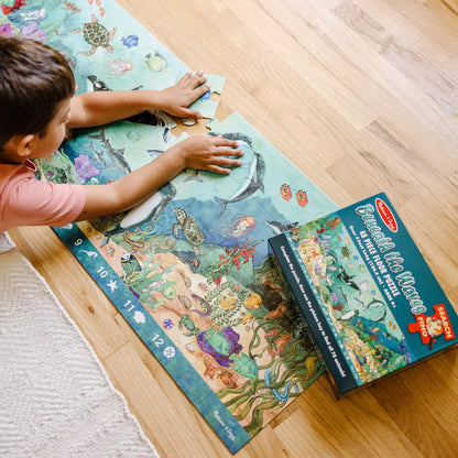 Melissa & Doug floor puzzle — search and find beneath the waves design, 48 pieces
