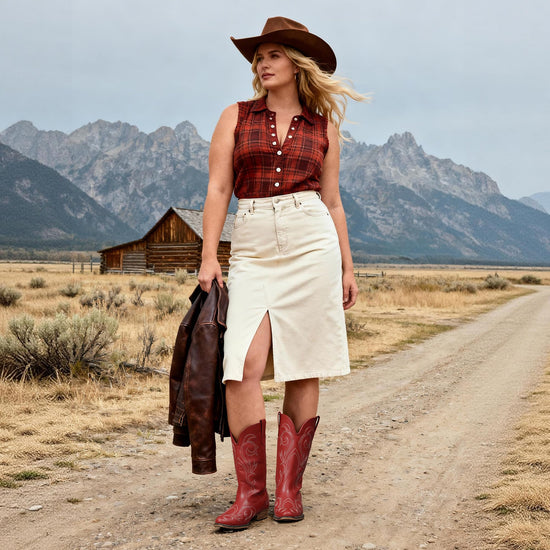 DREAM PAIRS cowboy boots — Mid calf with square toe and chunky heel