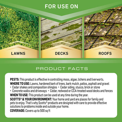 Scotts MossEx weed and moss control agent — 3-in-1 ready-spray