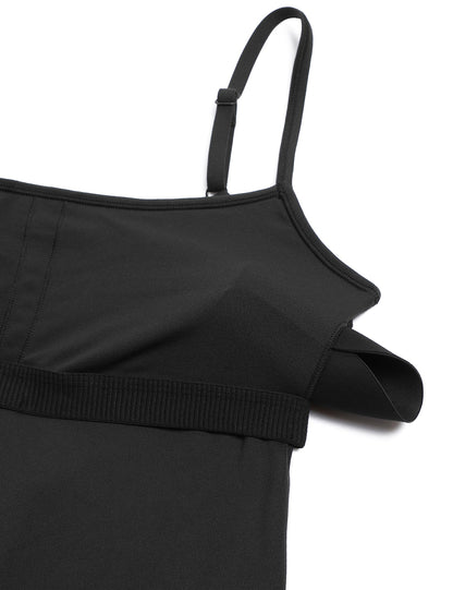 CRZ YOGA one piece outfit — Adjustable sleeveless cami strap bodysuit with shorts padded