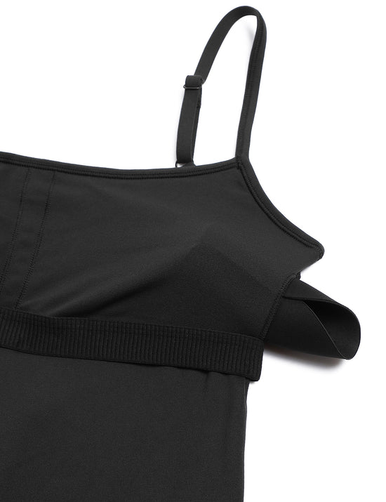CRZ YOGA one piece outfit — Adjustable sleeveless cami strap bodysuit with shorts padded