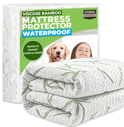 Mattress cover — Waterproof and breathable bamboo viscose fabric with fitted style 200 GSM