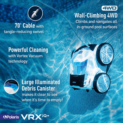 Polaris pool vacuum — Smart robotic cleaner with iAquaLink control and long cable