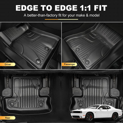 Vehicle mat — Custom TPE floor liners for 2015-2023 Dodge Challenger RWD