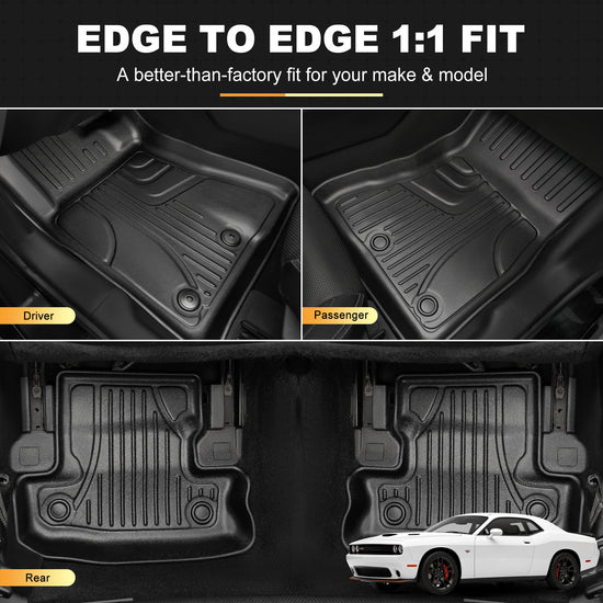 Vehicle mat — Custom TPE floor liners for 2015-2023 Dodge Challenger RWD