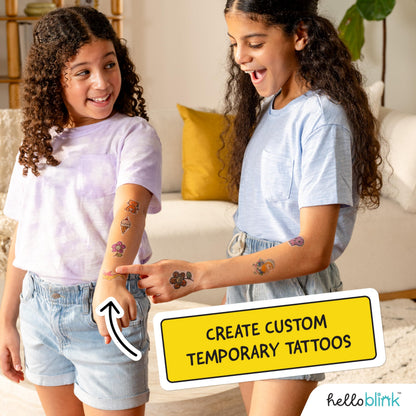 Temporary tattoo printer — ink-free thermal printing with app-based design