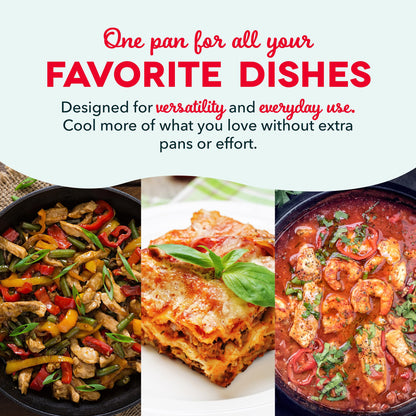 Dash electric skillet — ceramic coating cooking surface with tempered glass lid and cool-touch handles