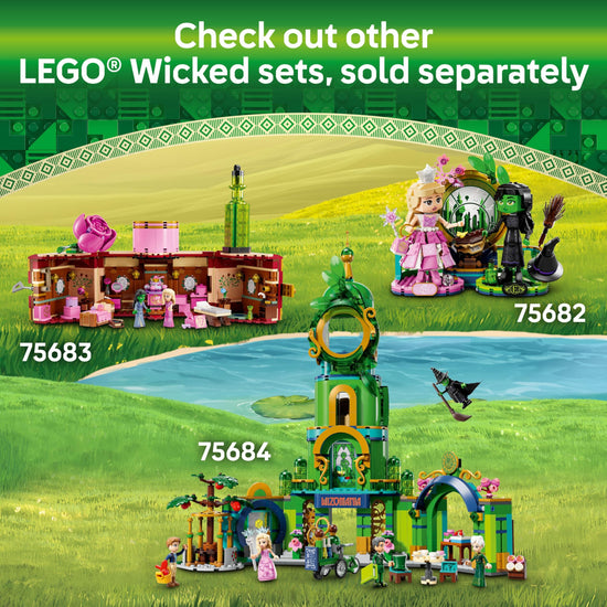 LEGO toy figure playset — Wicked Glinda, Elphaba & Nessarose at Shiz University