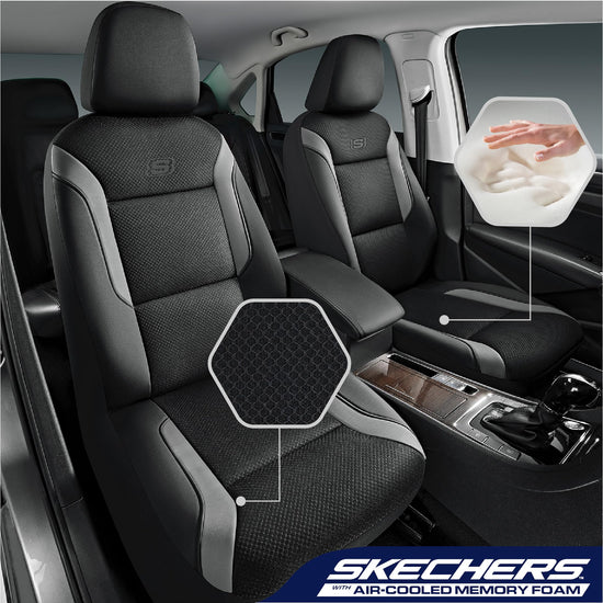 Skechers vehicle seat cover — Memory foam with air cool mesh design in gray