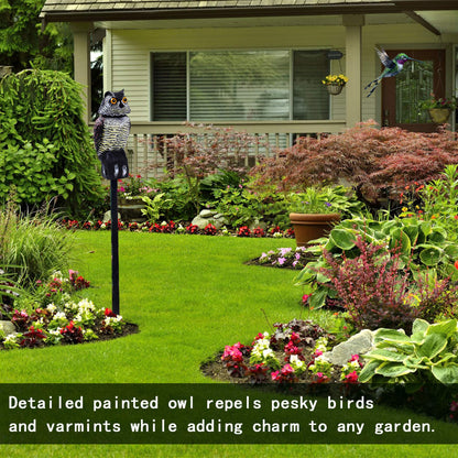 Hedoc pest control device — rotating head owl decoys to scare birds away