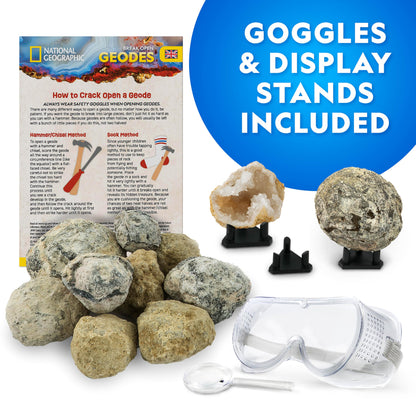 National Geographic science fundamentals kit — break open geodes with crystals and display stands
