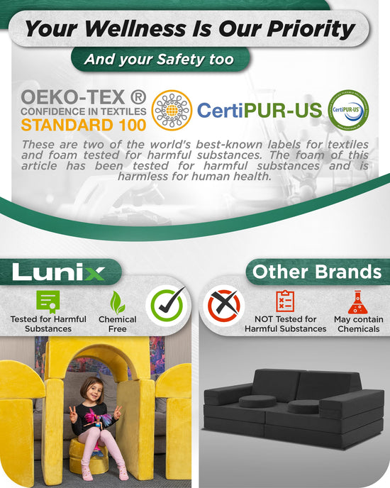 Lunix LX15 kids play couch - modular design in old colors