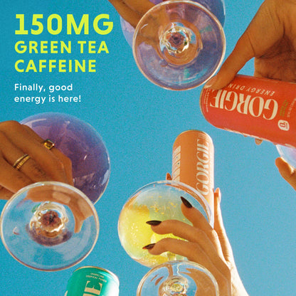 GORGIE sugar free energy drink - natural coffee replacement with green tea caffeine and biotin