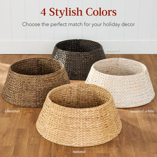 Best Choice Products tree skirt — woven hyacinth with cord cut-out