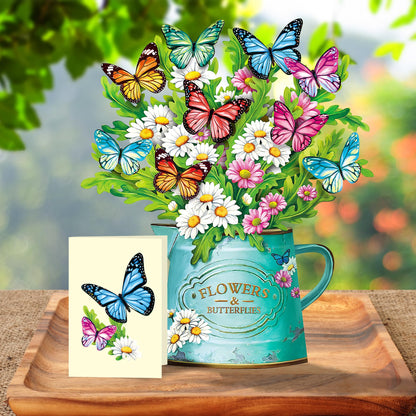 Airpark paper pop up flower card - Forever flower design with note and envelope