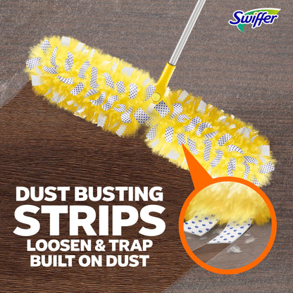 Swiffer duster kit — heavy duty starter kit with 8 refills and 6 ft extendable handle