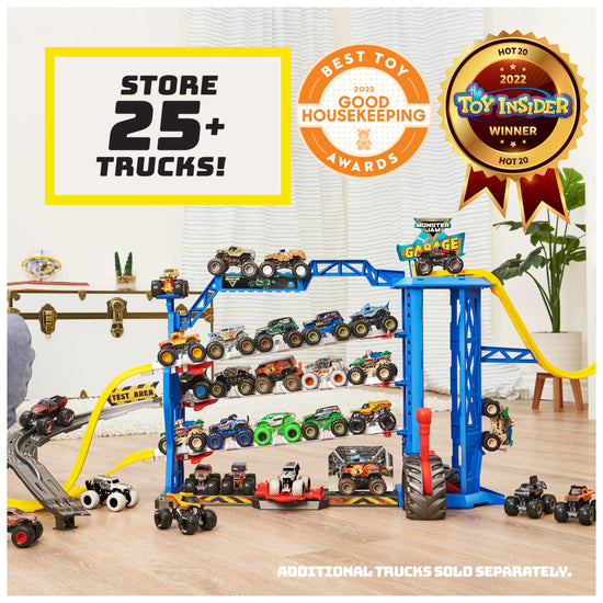 Monster Jam - toy vehicle set with monster trucks and accessories.