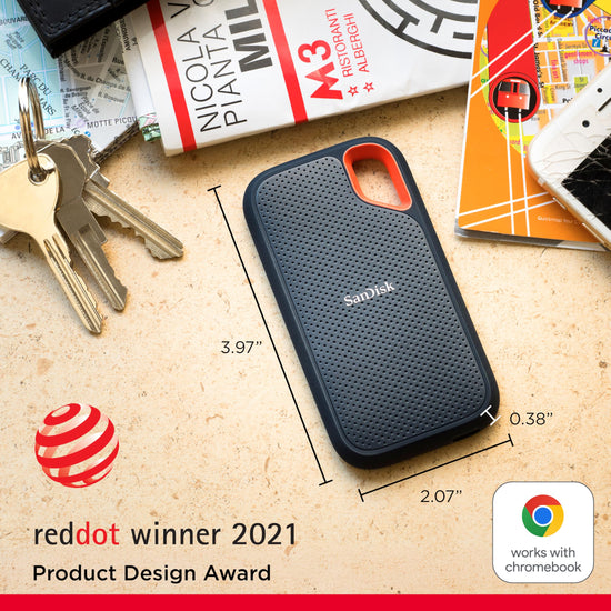 Computer drive or storage — Sandisk 2TB extreme portable SSD with USB-C connection