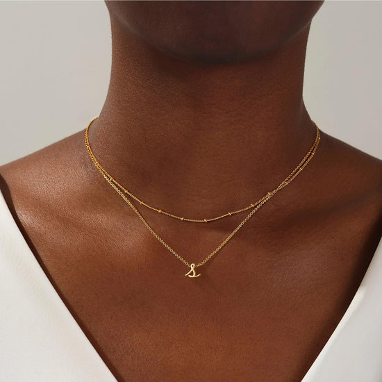 Yoosteel necklace — 14K gold-plated initial layering necklace for women and teens
