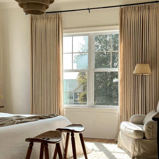 Curtain — Customizable blackout pleated header linen drapes by TWOPAGES