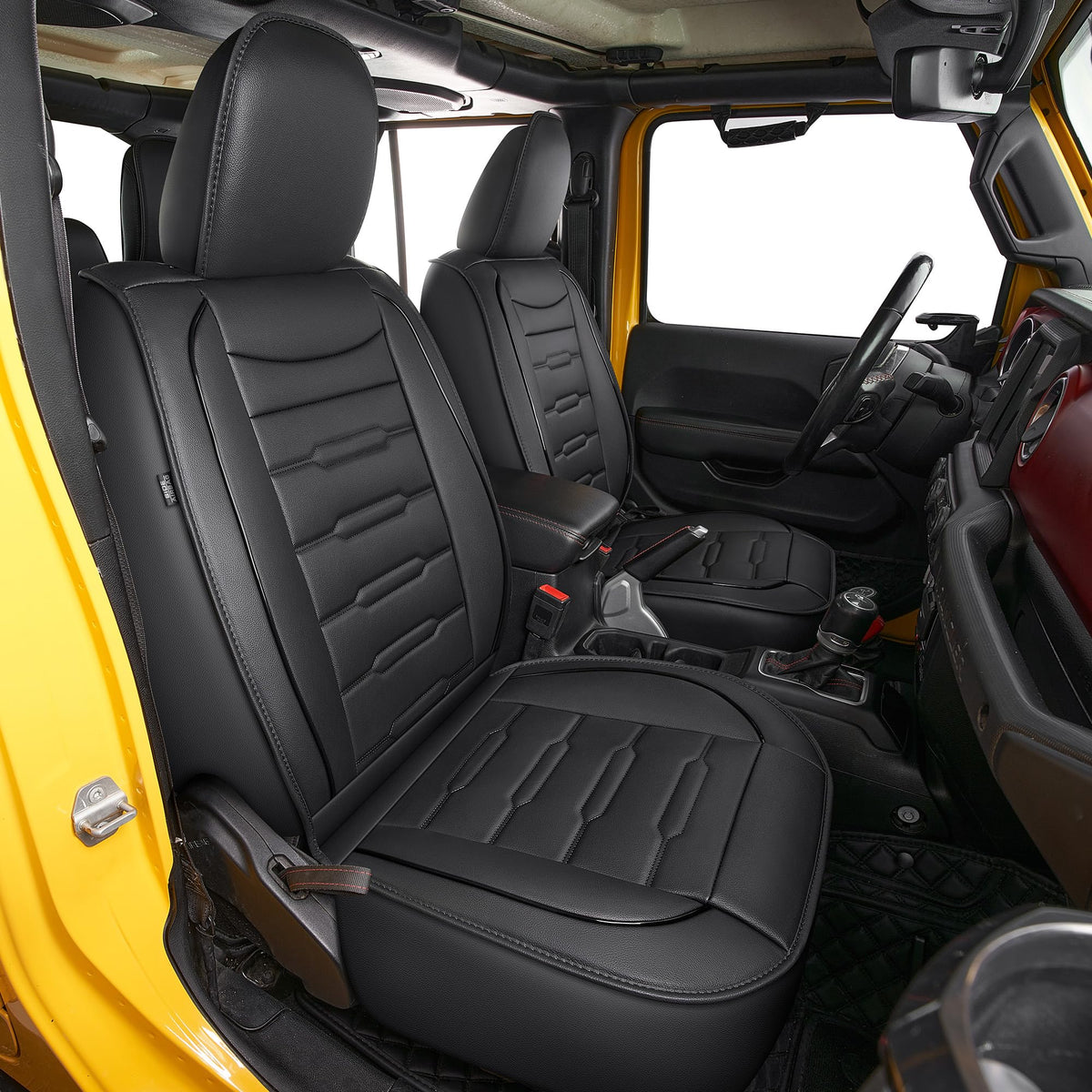 AOMSAZTO vehicle seat cover - waterproof faux leather for Jeep Wrangler JL 4-Door 2018-2026