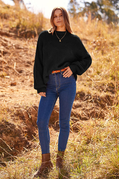 PRETTYGARDEN sweater — oversized cable knit pullover for women in fall and winter