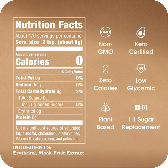 Sugar substitute — Monk fruit sweetener with erythritol, sugar-free by Monk Fruit in the Raw