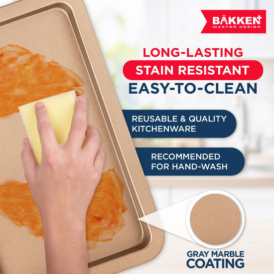 BAKKEN baking pan set — Commercial grade carbon steel with nonstick coating