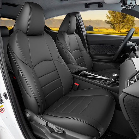 HKZ vehicle seat covers — custom fit for Toyota Venza 2021-2024, leather, black