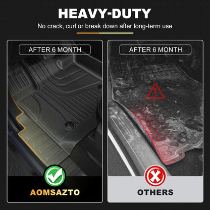 AOMSAZTO floor mats for Chevy Silverado and GMC Sierra with under-seat storage and bench seat