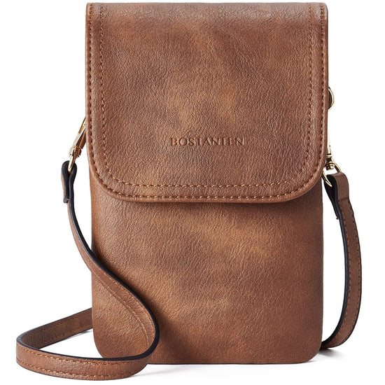 BOSTANTEN crossbody handbag with adjustable strap and vegan leather design.