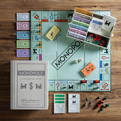 Board game — WS Game Company vintage bookshelf collection with Scrabble, Monopoly and Clue