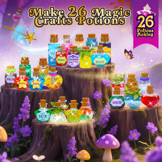 CARTELL fairy magic potions kit — 26 DIY mixed potion bottles for ages 6 and up