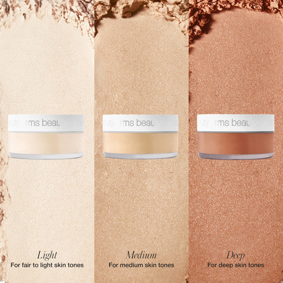 RMS Beauty hydra setting powder — translucent loose powder for oily skin