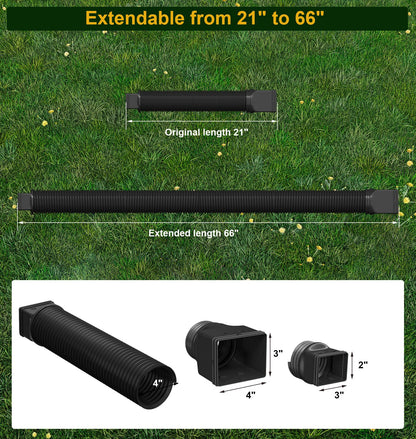 Ogutter downspout extensions — flexible and extendable from 21 to 66 inches