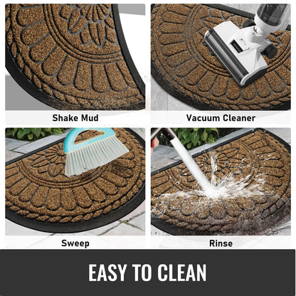 Mibao half round rug — non-slip durable welcome mat for high traffic areas