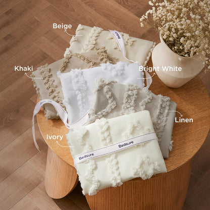 Bedsure bedding set — Tufted boho comforter with vintage embroidery