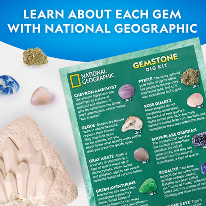 National Geographic science fundamentals kit — geology gift set with geodes and gemstone dig activities