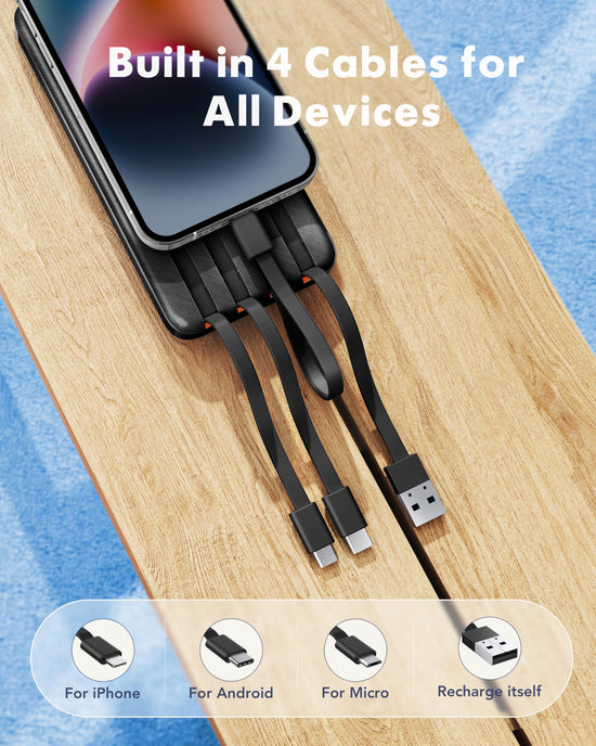 Charmast power bank — 20000mAh with built-in cables and fast charging