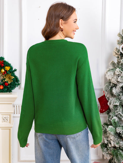 BerryGo women's Christmas reindeer sweater - cute long sleeve pullover knit