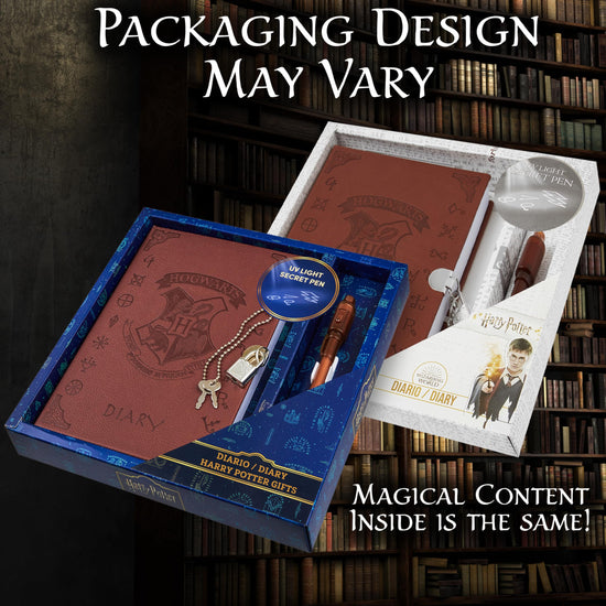 Harry Potter journal set — Hogwarts notebook with broomstick pen or lockable diary