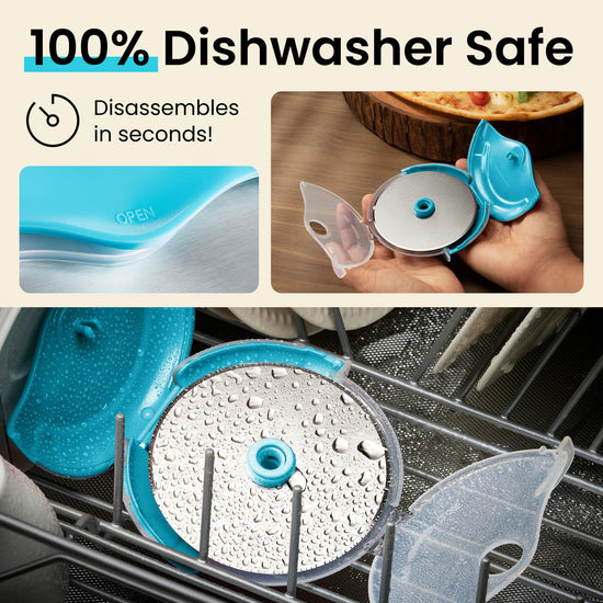 Kitchy pizza cutter wheel — Ergonomic design with protective blade cover.