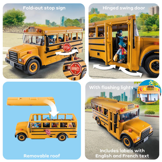 Playmobil toy figure playset — school bus with accessories and figures