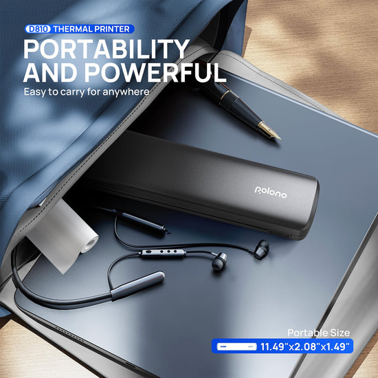 POLONO portable printer - wireless thermal printer for travel and mobile use
