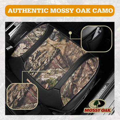 Mossy Oak vehicle seat cover — luxury faux leather with anti-slip design and storage bags