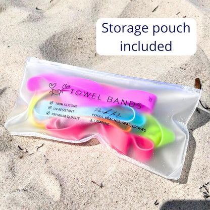 Clothes pin — Extra durable silicone towel bands for beach and pool chairs