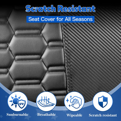 NOKINS Golf Cart Seat Covers - Hexagon carbon fiber style for EZGO TXT/RXV