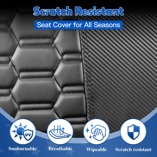 NOKINS Golf Cart Seat Covers - Hexagon carbon fiber style for EZGO TXT/RXV