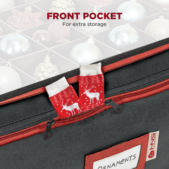 Premium ornament storage box - Holds up to 72 ornaments with adjustable compartments