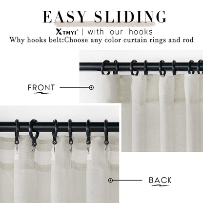 XTMYI sheer linen cotton back tab curtains for bedroom and living room